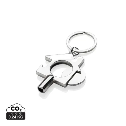 RCS recycled zinc alloy 3 in 1 keychain - XD Connects promotional product, branded with your logo
