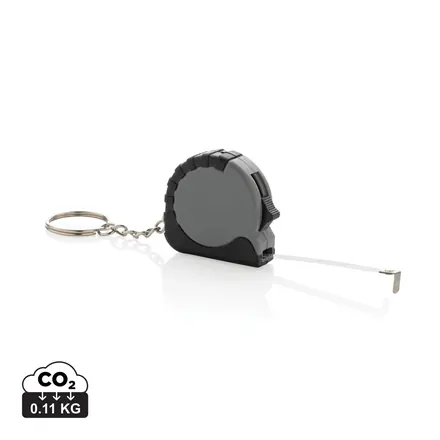 MeasureMate RCS reycled ABS 1 meter tape keychain - branded promotional product