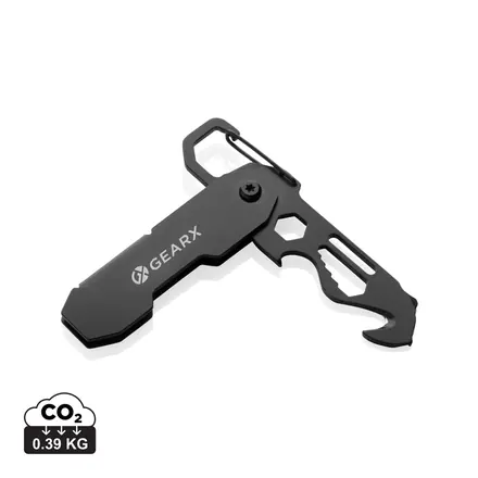 Gear X foldable EDC tool with carabiner and parcel cutter - XD Connects promotional product, branded with your logo