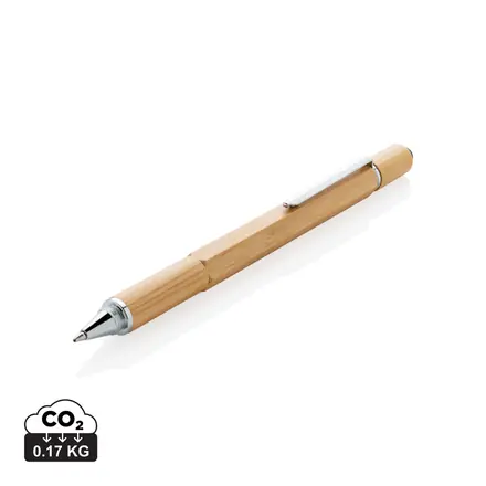 Bamboo 5-in-1 toolpen - XD Connects promotional product, branded with your logo