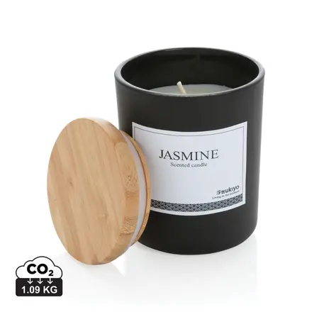 Ukiyo deluxe scented candle with bamboo lid - XD Connects promotional product, branded with your logo