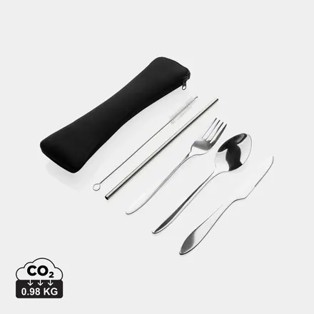 4 PCS stainless steel re-usable cutlery set - branded promotional product