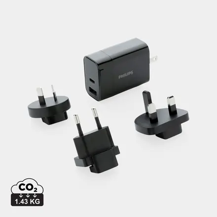 Philips ultra fast PD travel charger - XD Connects promotional product, branded with your logo