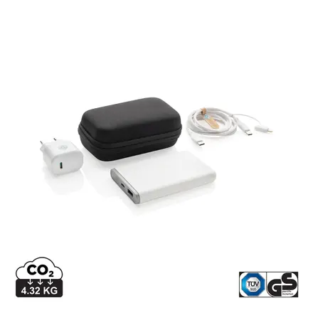 Surge RCS recyled PET 20W type C 3 pcs charging set - XD Connects promotional product, branded with your logo