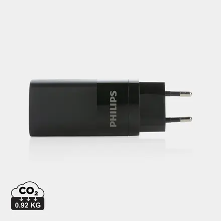 Philips 65W ultra fast PD 3-port USB wall charger - XD Connects promotional product, branded with your logo
