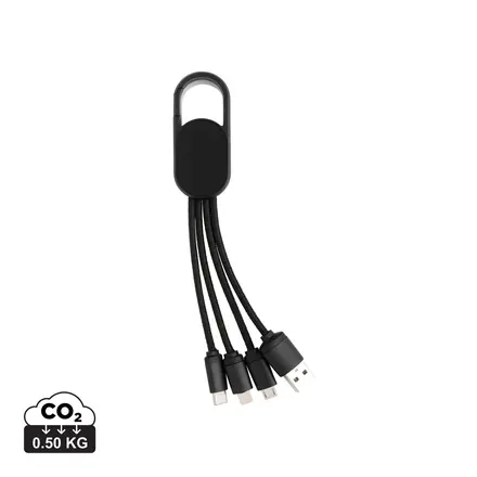 4-in-1 cable with carabiner clip - XD Connects promotional product, branded with your logo