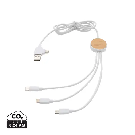 RCS recycled plastic Ontario 6-in-1 cable - XD Connects promotional product, branded with your logo