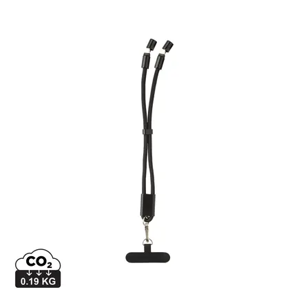 LoopAmp RCS RPET adjustable phone wrist strap 60W cable - XD Connects promotional product, branded with your logo