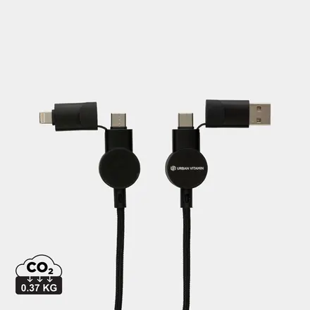 Oakland RCS recycled plastic 6-in-1 fast charging 45W cable - XD Connects promotional product, branded with your logo