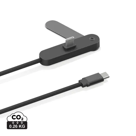 Aluvia RCS 65W PD Cable with adjustable phone stand - XD Connects promotional product, branded with your logo