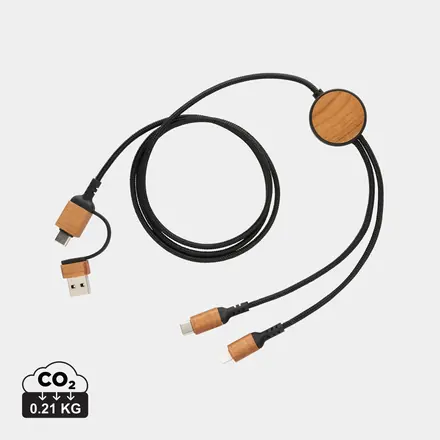 Ohio RCS certified recycled plastic 6-in-1 cable - XD Connects promotional product, branded with your logo