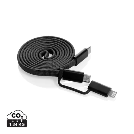 Arc RCS recycled Ultra-thin 60W 2 in 1 magnetic cable - XD Connects promotional product, branded with your logo