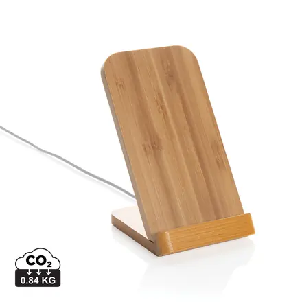 Bamboo 5W wireless charging stand - XD Connects promotional product, branded with your logo