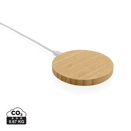 Bamboo 15W wireless charger - XD Connects promotional product, branded with your logo
