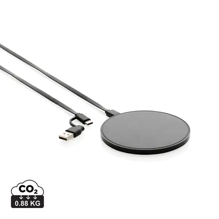 RCS standard recycled plastic 10W wireless charger - XD Connects promotional product, branded with your logo