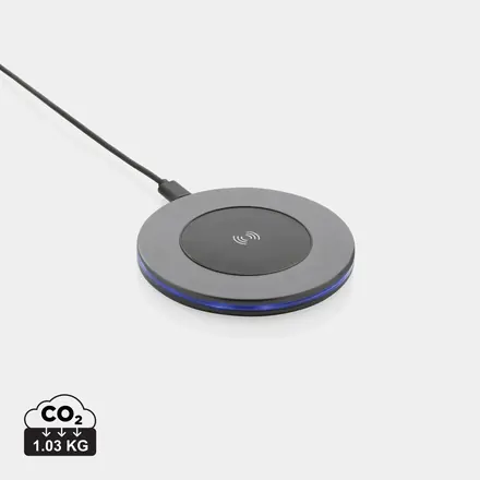 Terra RCS recycled aluminium 10W wireless charger - XD Connects promotional product, branded with your logo