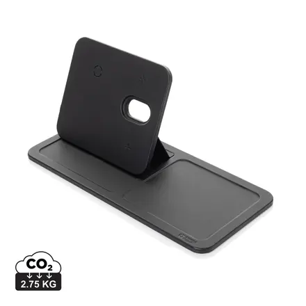 Swiss Peak 3 in 1 RCS recycled PU wireless charger desk tray - XD Connects promotional product, branded with your logo