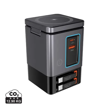Urban Vitamin Sacramento 105W GAN charger+retractable cables - XD Connects promotional product, branded with your logo