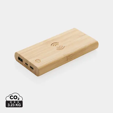 Bamboo 8.000 mAh 5W wireless powerbank - XD Connects promotional product, branded with your logo