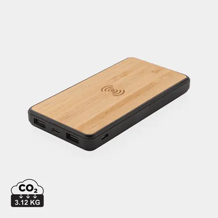 RCS recycled plastic 8000 mAh Wireless Powerbank - XD Connects promotional product, branded with your logo