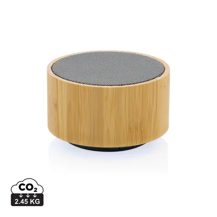 RCS recycled plastic and bamboo 3W wireless speaker - XD Connects promotional product, branded with your logo