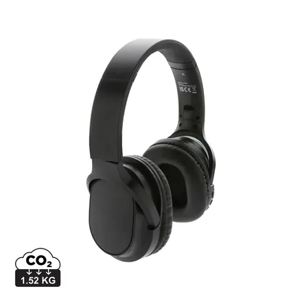 RCS recycled plastic Elite Foldable wireless headphone - XD Connects promotional product, branded with your logo
