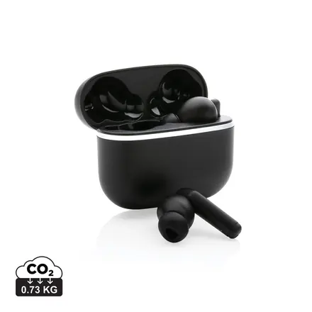 RCS recycled plastic Swiss Peak TWS earbuds 2.0 - branded promotional product