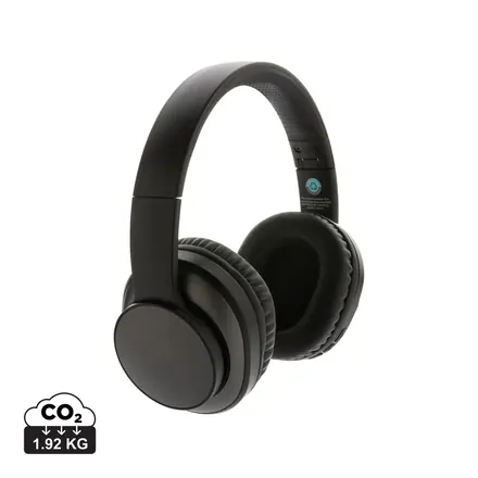 Terra RCS recycled aluminium wireless headphone - branded promotional product