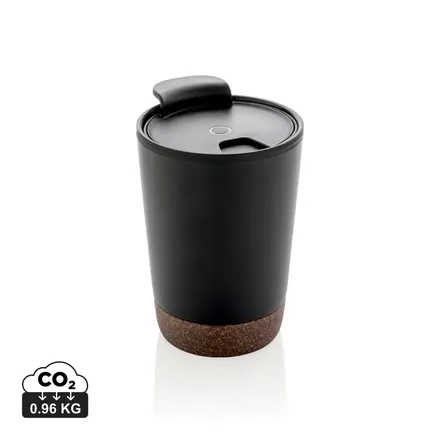 RCS Recycled stainless steel cork coffee tumbler - XD Connects promotional product, branded with your logo