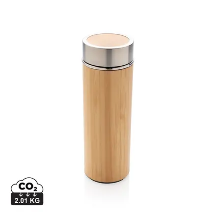 Leak proof bamboo vacuum bottle - XD Connects promotional product, branded with your logo