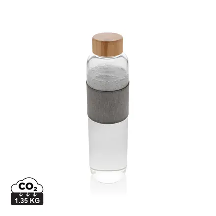 Impact borosilicate glass bottle with bamboo lid - XD Connects promotional product, branded with your logo