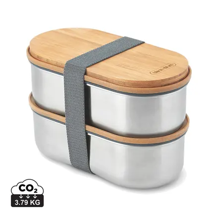 Black+Blum Stainless Steel Double Bento Box - XD Connects promotional product, branded with your logo