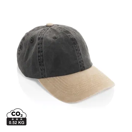 BEAU AWARE™ Washed 6 panel 270gsm cotton twill two tone cap - XD Connects promotional product, branded with your logo