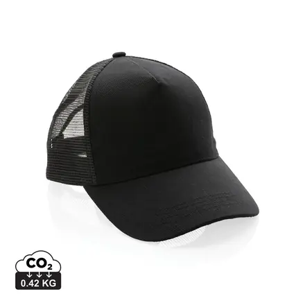 Impact AWARE™ Brushed rcotton 5 panel trucker cap 190gr - XD Connects promotional product, branded with your logo