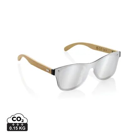 Prism RCS recycled plastic sunglasses with bamboo frame - XD Connects promotional product, branded with your logo