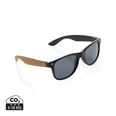 GRS recycled PC plastic sunglasses with cork - XD Connects promotional product, branded with your logo
