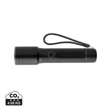 RCS recycled aluminium USB-rechargeable heavy duty torch - XD Connects promotional product, branded with your logo