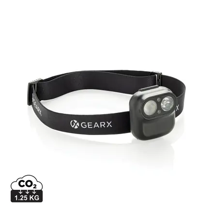 Gear X RCS rPlastic head torch with motion sensor - XD Connects promotional product, branded with your logo