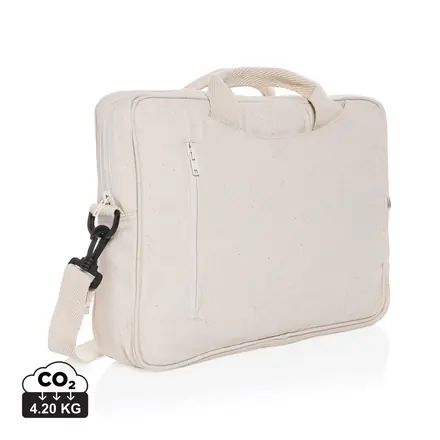 Laluka AWARE™ recycled cotton 15.4 inch laptop bag - branded promotional product
