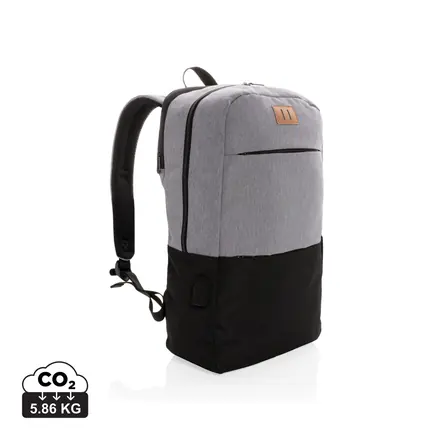 Modern 15.6" USB & RFID laptop backpack PVC free - XD Connects promotional product, branded with your logo