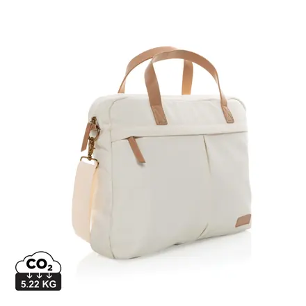 Impact AWARE™ 16 oz. recycled canvas laptop bag - XD Connects promotional product, branded with your logo
