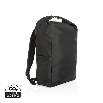 Impact AWARE™ RPET lightweight rolltop backpack - XD Connects promotional product, branded with your logo