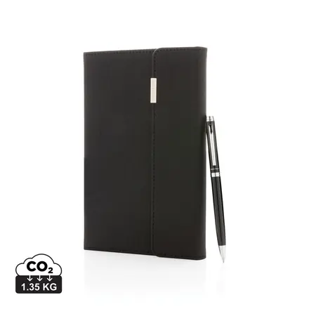 Swiss Peak deluxe A5 notebook and pen set - XD Connects promotional product, branded with your logo
