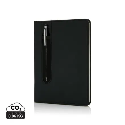 Standard hardcover PU A5 notebook with stylus pen - XD Connects promotional product, branded with your logo