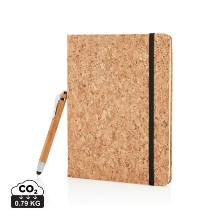 A5 notebook with bamboo pen including stylus - XD Connects promotional product, branded with your logo