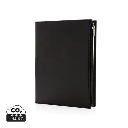 Swiss Peak A5 PU notebook with zipper pocket - XD Connects promotional product, branded with your logo