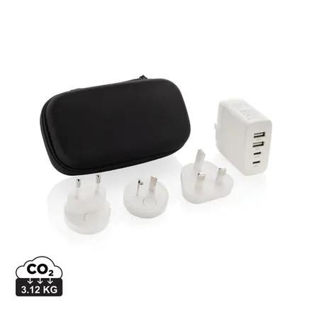 TravelCharge Pro RCS rplastic travel charger with USB C - XD Connects promotional product, branded with your logo