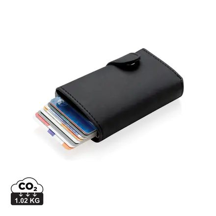 Standard aluminium RFID cardholder with PU wallet - XD Connects promotional product, branded with your logo