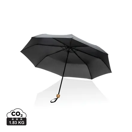 20.5" Impact AWARE™ RPET 190T Pongee bamboo mini umbrella - branded promotional product