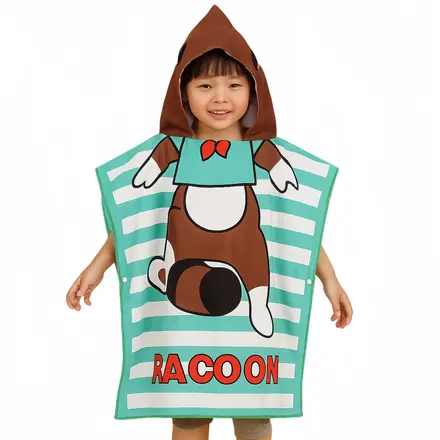 100% Microfibre Sublimation Kids Hooded Change Towel - branded towels & textiles